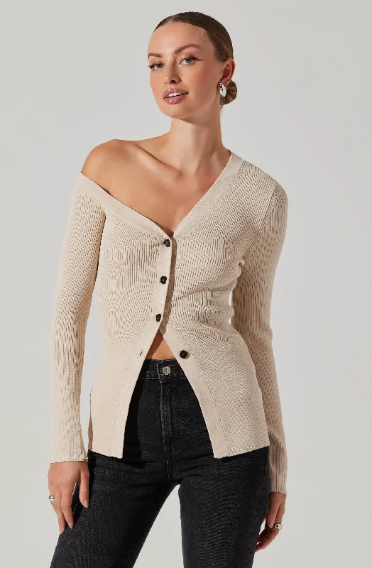 Celin One Shoulder Ribbed Sweater