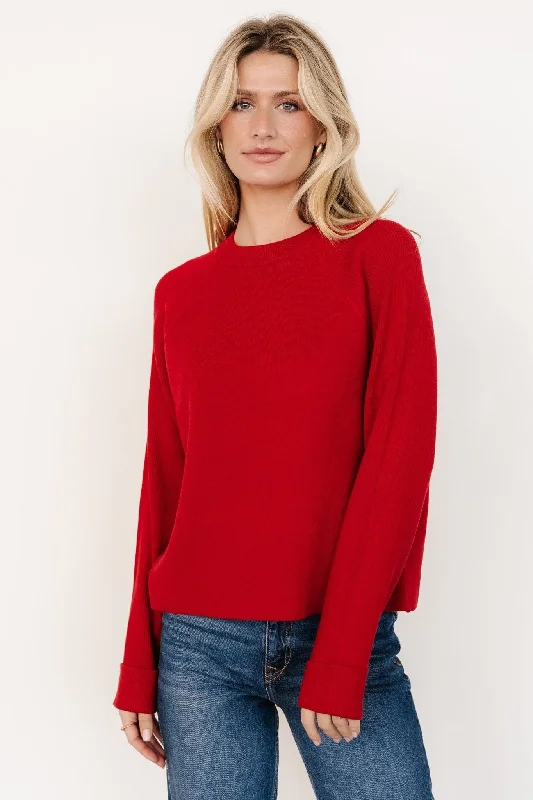 Helena Knit Sweater | Red