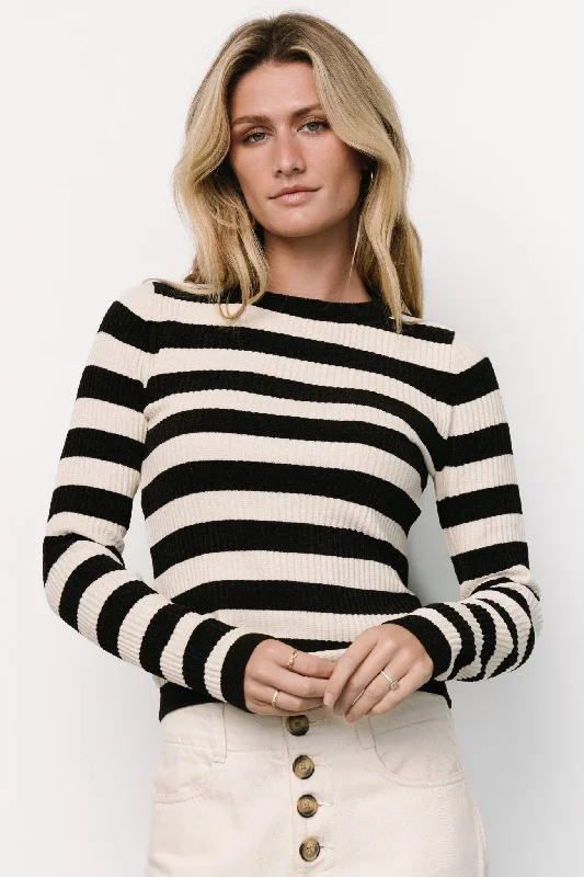 Milwaukee Striped Sweater | Black + Ivory