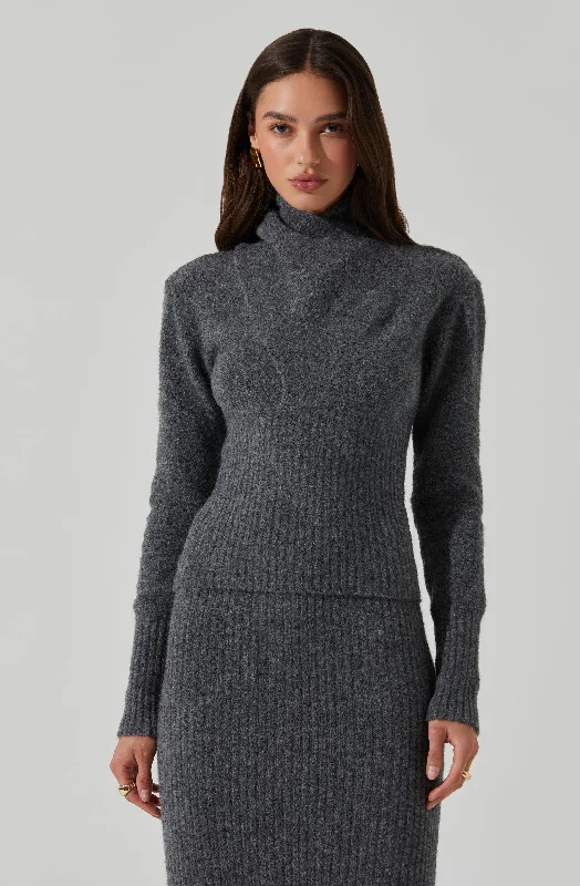 Neve High Neck Crossover Sweater