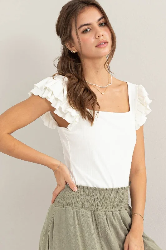 JERSEY RUFFLED TOP