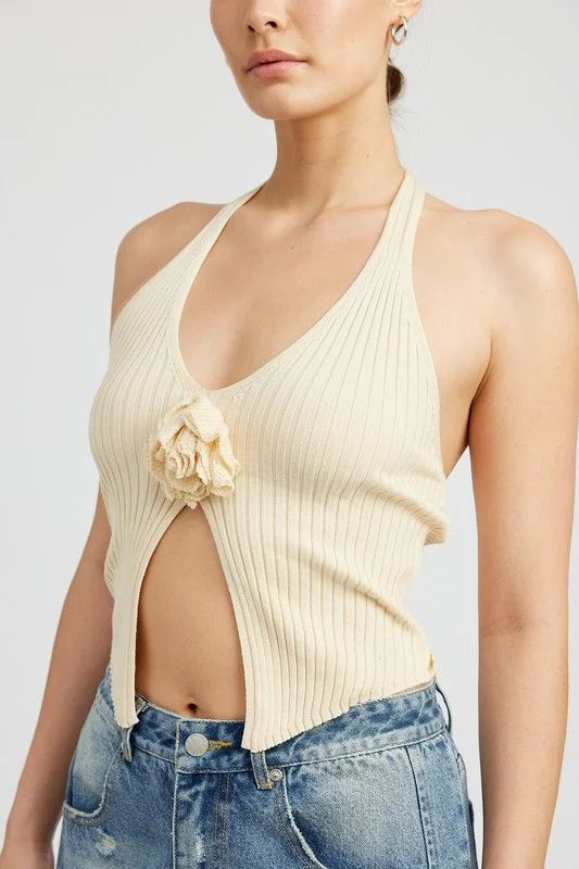 Rosette Halter Top