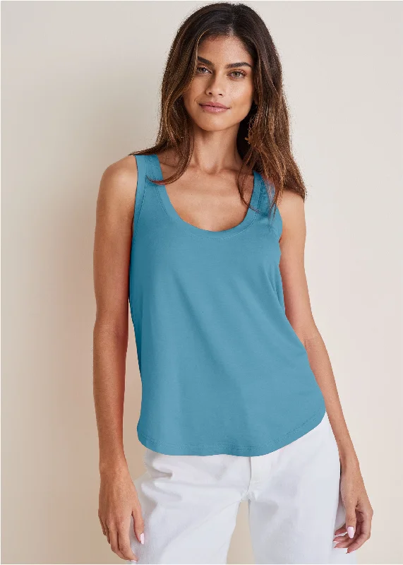 Scoop Neck Tank - Blue